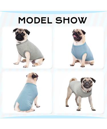 2-Pack Dog Clothing - Soft Cotton Sweaters & Shirts for Small Dogs & Cats | Air-Permeable T-Shirts for Chihuahuas & Large Breeds (Gray & Blue) - Buy Online on GoSupps.com