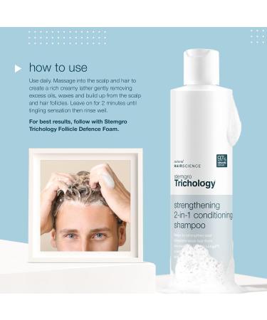 Stemgro Trichology Men's Hair Loss Shampoo & Conditioner 2-in-1 300ml - Natural Hair Growth Treatment with Caffeine & Biotin - Clinically Proven - 1 Pack - Buy Online on GoSupps.com