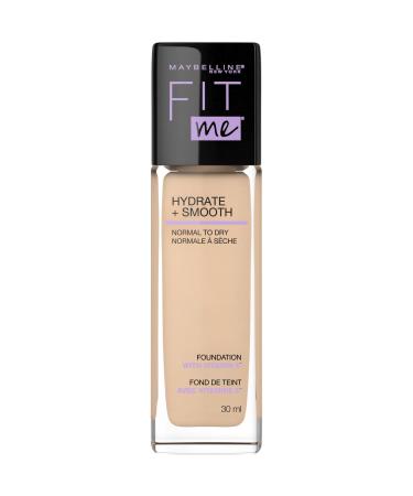 Maybelline New York Fit Me Hydrate + Smooth Foundation Natural Luminous Finish Moisturizing Medium Coverage for Normal to Dry Skin Classic Ivory 30 ml