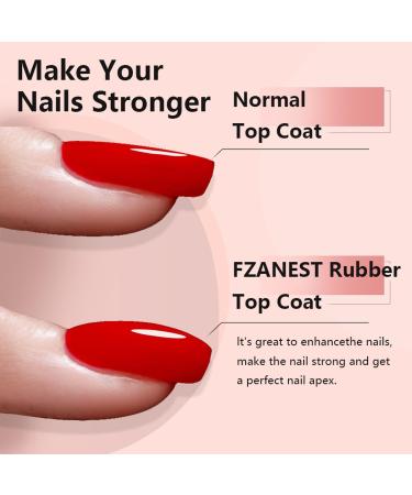 FZANEST Rubber Gel Top Coat 15ML Gel Nail Polish Ultra Shine No Wipe Thick Top Coat Strengthen/Enhanced Plumping Natrual Nail and Nail Tips Soak Off UV LED Gel - Buy Online on GoSupps.com