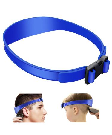 Fade Guide for Men Haircut Adjustable Hair Trimming Guide Neckline Shaving Template Silicone Curved Haircut Band Self Hair Trimming Guide Band for DIY Home Haircuts (Blue)