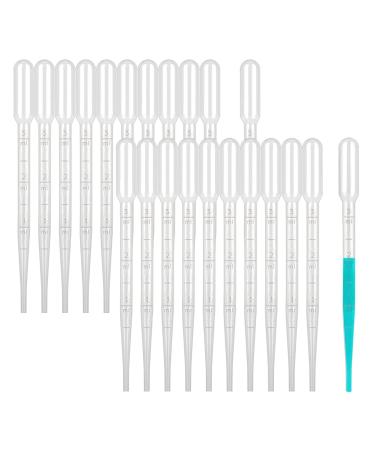 ESHATO 3ML Disposable Plastic Transfer Pipettes Calibrated Dropper Suitable for Science Laboratory DIY Art (100 Pieces)