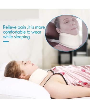 Evvmnaks Neck Brace - Pain Relief Foam Collar Support for Neck Fixation - Comfortable White Pillow Neck Support - Buy Online on GoSupps.com