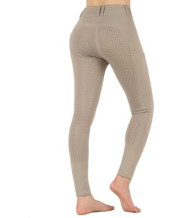 Beroy Girls Equestrian Breeches - Kids Full Seat Horse Riding Pants, Khaki Large - Buy Online on GoSupps.com