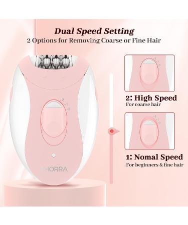 2 in 1 Epilator Hair Removal with Electric Razor - Cordless Tweezers for Women - Portable and LED for Legs, Arms, Armpits - Buy Online on GoSupps.com