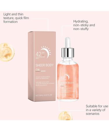  Mimoqk Brightening Body Oil Mild Skin Care Liquid Natural Nourishing Formula UV Protection 15 ml Lightweight Body Ideal for Travel Sports Daily Use - Buy Online on GoSupps.com