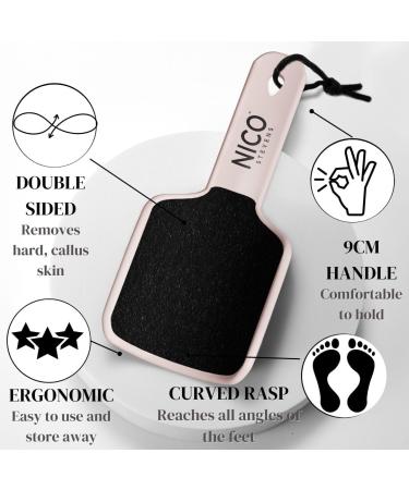 Foot File for Hard Skin & Callus Remover - Double-Sided Curved Exfoliating Rasp w/Comfortable Handle - Strong Grit 100/180 Sandpaper - Professional Foot Heel Scraper Pedicure Tool (Creamy Vanilla) - Buy Online on GoSupps.com