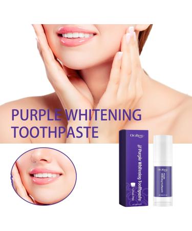 Purple Teeth Whitening Toothpaste 30ml - Brighten Your Smile | Color Correct Stains from Coffee & Yellow Teeth - Buy Online on GoSupps.com