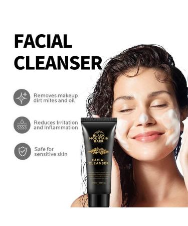 Black Mountain Baer Gentle Daily Facial Cleanser with Botanical Ingredients Rose Water Turmeric Charcoal & Aloe Cream Cleanser with Licorice Root & Vitamin C for Bright Clear Healthy Skin - Buy Online on GoSupps.com
