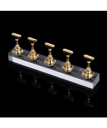 tibiu New Magnetic Acrylic Manicure Tools Nail Practice Hand Nail Exercises Pedestal Nail Supplies Nail Tips Display Stand gold - Buy Online on GoSupps.com