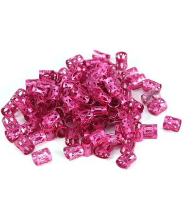 Hair braid tube dreadlocks beads aluminium cuffs mixed multi colours hair tube decoration filigree tube decoration filigree (red purple green blue gold silver rose red) (rose red) - Buy Online on GoSupps.com