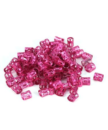 Hair braid tube dreadlocks beads aluminium cuffs mixed multi colours hair tube decoration filigree tube decoration filigree (red purple green blue gold silver rose red) (rose red)