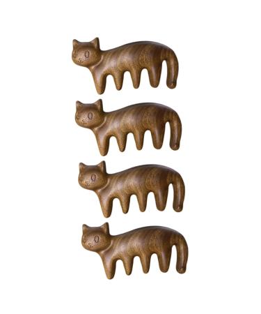 Beavorty 4 pieces kitten massage curb Tool hair cutting ridge hairdressing combs of antistatic massage comb Head massage curses combs with wide teeth scalp wit wide tooth comb sandalwood travel