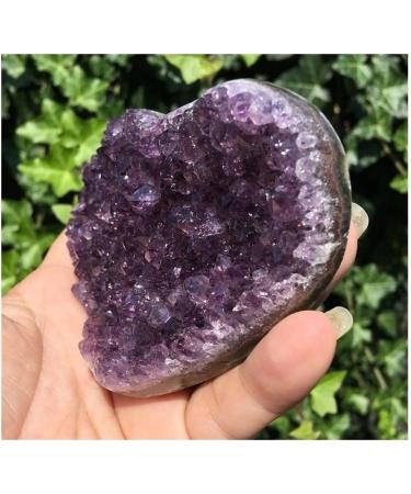 Natural Uruguay Amethyst geode Quartz Crystal Cluster Heart Shape Stones for Home Decoration Crystal - Buy Online on GoSupps.com