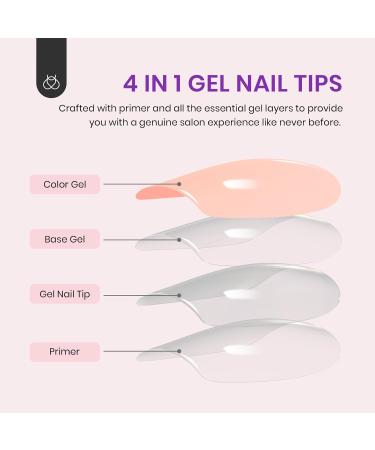 Beetles Press on Nails - 150 PCS Ombre Gel Nail Tips in Rosy Brown | Medium Coffin Style with Pre-applied Primer & Base Coat | Perfect DIY Gift for Women - Buy Online on GoSupps.com