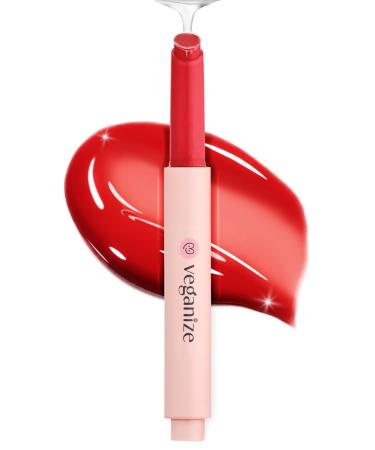 Veganize Collagen Lip Glass Balm | Hydrating Lip Balm in 9 Vibrant Colors | Moisturizing Lip Care Infused with Collagen Jelly Magic | No Animal Trial Lip Balm 0.06 oz (#1 Camellia Red) 01 Camella Red