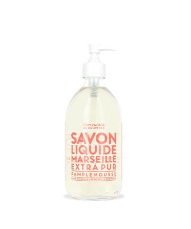 Compagnie de Provence Savon de Marseille Extra Pure Liquid Soap - Pink Grapefruit - 16.7 Fl Oz Glass Pump Bottle Grapefruit 16.7 Fl Oz (Pack of 1)