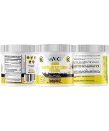 AKI Inulin Jerusalem Artichoke Powder (6oz/170g) - Fiber-Rich Prebiotic for Coffee, Tea, Smoothies & More | Vegan & Gluten-Free - Buy Online on GoSupps.com