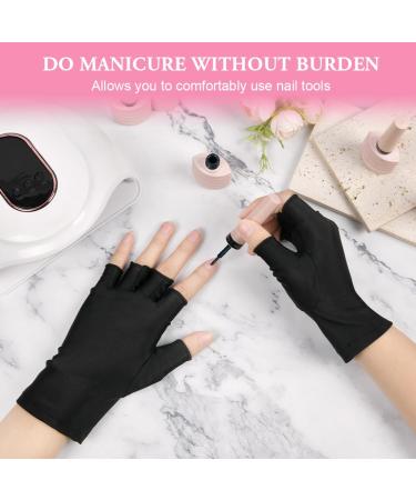 ACWOO UV Gloves for Gel Nails 2 Pair UV Protection Gloves for Manicures Anti UV Gloves for Nail Lamp Manicures Dryer Nail Skin Care Fingerless UV Protection Gloves Protect Hands from UV Harm 2 Pairs Black - Buy Online on GoSupps.com