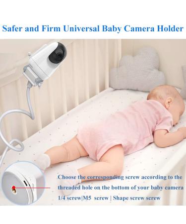 Universal Baby Camera Mount - Flexible Shelf for Infant Optics Monitor - White, Strong Bracket for Most Baby Monitors - Buy Online on GoSupps.com