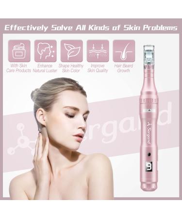 Professional Wireless Microneedling Pen with 20 Replacement Cartridges - Adjustable Derma Pen Microneedle Machine with 9pcs 16pin, 9pcs 36pin, and 2pcs Nano for Professional Microneedling Results - Rose Gold - Buy Online on GoSupps.com