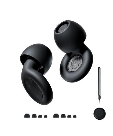 Ear Plugs for Sleeping Noise Cancelling Perfect -30dB Reusable Hearing Protection EarPlugs in Flexible Silicone for Sleep Focus Noise Sensitivity - Black
