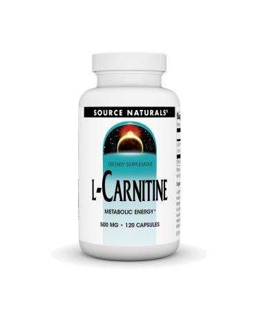 Source Naturals L-Carnitine 500 mg for Metabolic Energy - 120 Capsules 120 Count (Pack of 1)