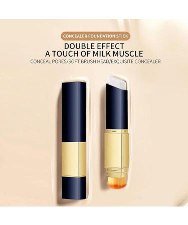 Double-sided concealer with brush Long-lasting waterproof concealer Long-lasting makeup full concealer stick Multifunctional concealer Double-sided makeup brush foundation concealer Natural - Buy Online on GoSupps.com