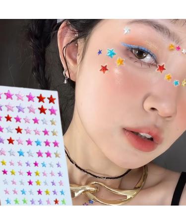 Colorful Star Diamond Stickers | 4 Sheets Acrylic Decals for Makeup Phones & Gifts - Perfect Women's Decorations - Buy Online on GoSupps.com