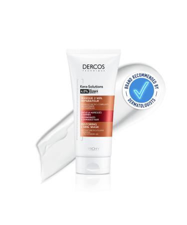 Vichy Dercos Kera-Solutions Hydrating Treatment For Dry and Damaged Hair with Sensitive Scalp Keratin Hair Treatment Recommended by dermatologists. REPAIR MASK