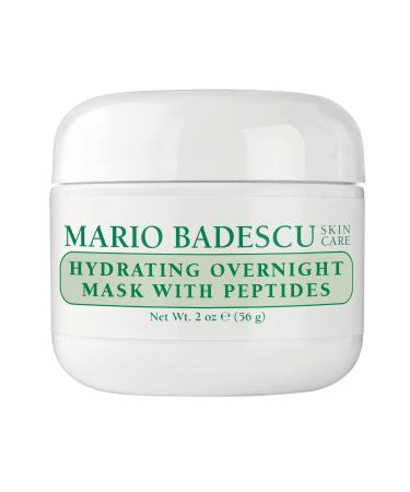 Mario Badescu Hydrating Overnight Mask with Peptides for All Skin Types | Anti-Aging Sleep Mask that Hydrates | Formulated with Palmitoyl Pentapeptide-4 and Palmitoyl Tetrapeptide-7| 2 fl OZ