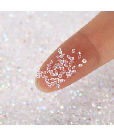 HUETFAT 8800Pcs Pixie Nail Crystals Rhinestones 1.2mm Glass Diamonds - Clear AB | Iridescent Swarovski Shine - Nail Art Gems - Buy Online on GoSupps.com