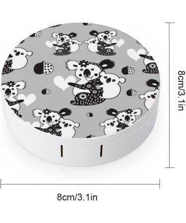 Funny Koala Baby Round Case For Contact Lens Kit Storage Box with Mirror Printed - Buy Online on GoSupps.com
