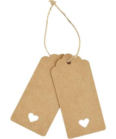 Gift Tags 100 PCS Kraft Paper Gift Tags with Free 100ft(30m) Natural Jute Twine for Christmas Holiday Gifts Wedding Favors Art Craft Brown - Buy Online on GoSupps.com