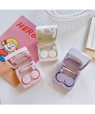 Xming Pink Purple Cartoon Cosmetic Contact Lens Box - Portable Care Companion for Contact Lenses - Buy Online on GoSupps.com