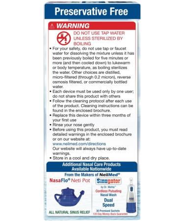 NeilMed Sinus Rinse All Natural Relief Premixed Refill Packets 100 Count (Pack of 2) - Buy Online on GoSupps.com
