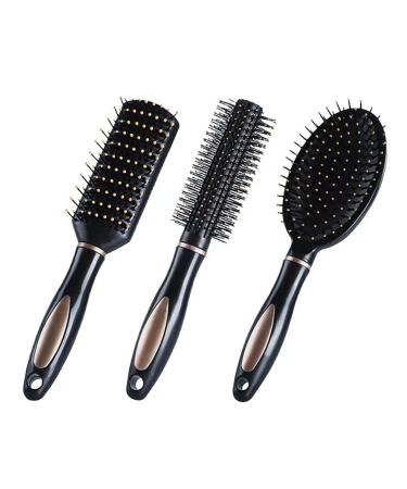 3 pieces hairbrush sets anti -statik -massage relaxation brushes bristle combat hairbrush for women men children all wet or dry hair - Buy Online on GoSupps.com