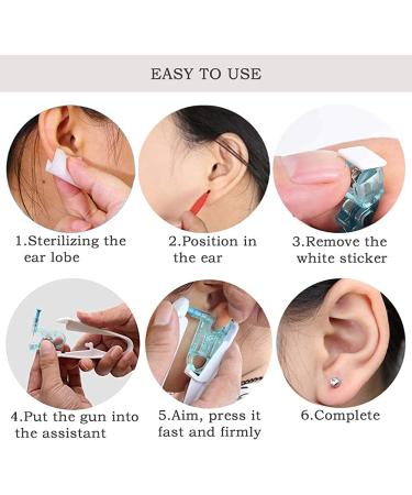 Lishae Ear Piercing Kit - 8 Pieces Disposable Self Ear Piercing Set with Studs and Gun Tool - Buy Online on GoSupps.com