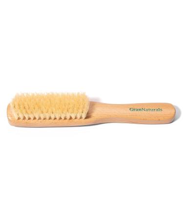 GranNaturals Boar Bristle Slick Back Hair Brush - White Bristle Hairbrush for Sleek Styles - Natural Wood Handle for Men and Women - Buy Online on GoSupps.com