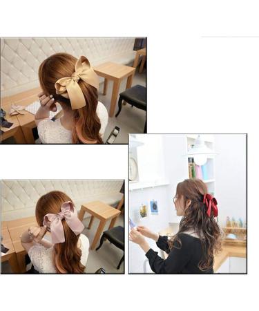 8pcs Women Cute Large Satin Ribbon Hair Clips - Stylish & Elegant Hair Accessories for All Occasions | International Shipping Available - Buy Online on GoSupps.com