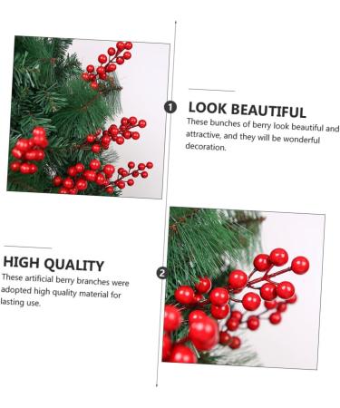 ABOOFAN 30 Pcs Christmas Red Fruit Decoration Artificial Berry Branches Berry Fruit Picks Artificial Berries Branches Christmas Berry Decorations Wedding Foam Banquet Artificial Flower - Buy Online on GoSupps.com