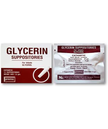 Premo Infant Glycerin Suppositories 1.5gm x 12 Pack - Gentle Laxative for Newborns - Buy Online on GoSupps.com