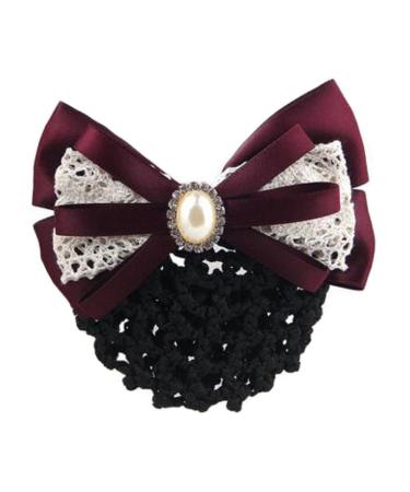 Bowknot Snood Net Net Hair Clip Net Hair Clip Barrette Hairnet Ladies Snood Net Hairnet Hair Clip Bun Cover Barrette F05