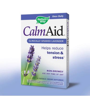 Nature's Way CalmAid Lavender Softgels | Clinically Studied Relaxation | 30 Capsules - Buy Online on GoSupps.com