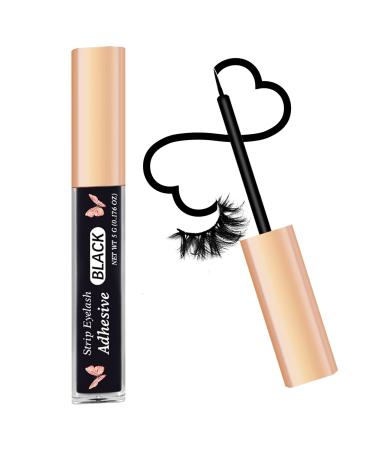 Black Eyelash Glue Super Strong Hold Eyelash Adhesive Waterproof Eyelash Glue Sensitive Eyes Lash Glue for False Lashes 0.18oz