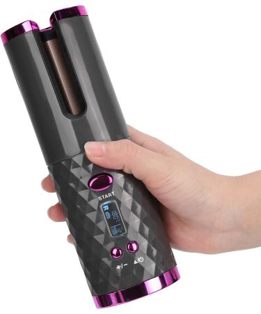 Automatic Cordless Curling Iron - USB Rechargeable Hair Curler with LCD Display Timer & 3 Temperature Settings for Perfect Curls - Buy Online on GoSupps.com