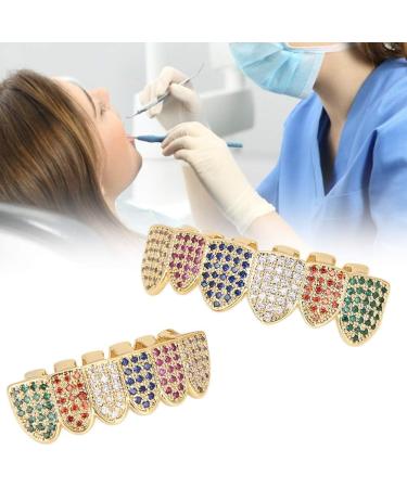 Iced Out Diamond Grillz for Men & Women | Hip Hop Gold Teeth Jewelry & Accessories | Perfect for Halloween & Parties - Buy Online on GoSupps.com