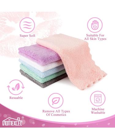 HOMEXCEL Premium Makeup Remover Cloth 24 Pack - Reusable Super Soft Facial Cleansing Cloths - 7x7 Inch Microfiber Coral Velvet - Highly Absorbent Face Towels - Buy Online on GoSupps.com