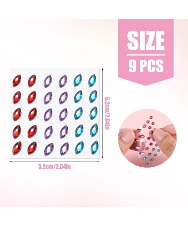 KINBOM 9 Sheets Face Gems Stickers - Self-Adhesive Rhinestones for Makeup, Face Diamonds, Jewels & Pearls - Assorted Styles - Perfect for Festivals & Parties - Buy Online on GoSupps.com