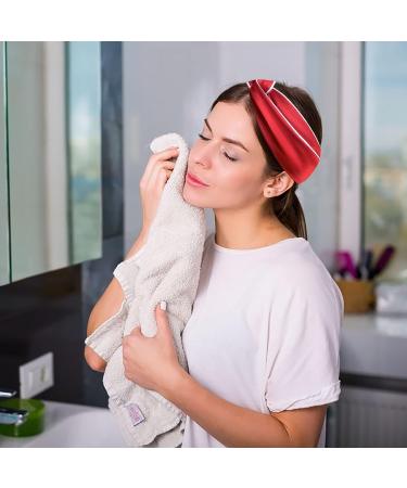 LWZH Silk Satin Stretchy Red Twist LED Headband for Women - Perfect for Washing Face, Makeup, and Skin Care - Buy Online on GoSupps.com